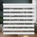 LUCKUP Cordless Zebra Blinds Roller Shades for Windows-Dual Layer High Shading Blinds with Valance High Shading Day Night Privacy Blackout Fabric, 65" W x 72" H, White