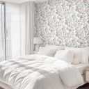 2 x Dimoon 78.7"x17.3" Vintage Wallpaper Floral Peel and Stick Wallpaper Boho Contact Paper White Pink Green Cute Flower Removable Wall Paper Renter Friendly Kitchen Shelf Bathroom Self Adhesive Vinyl