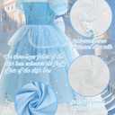 Girls Princess Dress with Crown Magic Wand Cape Princess Costumes for Party Cosplay3-9 (1307-8 Years, Blue05)