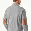 JMIERR Mens Corduroy Sweatshirt Casual Stand Collar Quarter Fall Metal Button Pullover Sweaters Long Sleeve with Pockets (Gray, XXL)