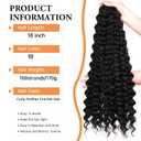 Curly Feather Crochet Hair Human Hair Feeling 100 Roots Pre-Separated miracle knot 18 Inch Deep Wave crochet Hair For Black Women (18 Inch-100 Roots, 1B#)