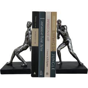 Abstract Sculpture Book Ends Decorative Bookends for Shelves, Modern Figure Bookends for Bookshelf Decor, Decorative Book Stoppers for Home Office Library