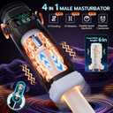 Automatic Male Masturbator Penis Pump - Sex Toys for Men Adult Toys with 10 Vibration Modes & 10 Thrusting & 15 Speed,Male Stroker with Magnetic 3D Sleeve & LCD Display,Pocket Pussy Blowjob Machine