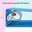 ViVin 2 Inch Round Ring View Binder for Durability, Standard 3 Ring Binder for 450 Sheets of US Letter Size Paper, PVC-Free, 6-Pack (Assorted)