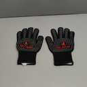 QUWIN BBQ Gloves, Oven Gloves, 1472 Extreme Heat Resistant,Grilling Gloves Silicone Non-Slip Oven Mitts, Kitchen Gloves for BBQ, Grilling, Cooking, Baking-1 Pair (Black, One Size Fits Most)