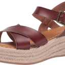 Amazon Essentials Women's Flatform Espadrille Sandal (7, Brown)