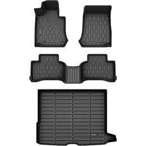 Floor Mats & Cargo Liner Compatible with 2016-2022 Mercedes Benz GLC Cargo Mat, Full Set All Weather Protection 1st, 2nd Row Car Liners & Trunk Mat, Black
