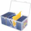 SAMYUCHO Trading Card Storage Box with 2 Dividers for 500 Sports Cards, Plastic Bulk Display Holder Collection Organizer Cases Container Fit for Baseball Football Playing Magic Cards 1 Pcs