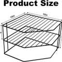 3-Tier Kitchen Corner Shelf Rack – 10x10x7 Inch Metal Wire Counter & Cabinet Organizer, Pantry Kitchen Counter Storage Shelf and Organizer for Plates, Cups, Dishes (Black)