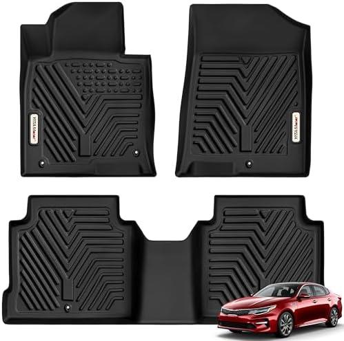 YITAMOTOR Floor Mats Compatible with Optima & Sonata, Custom Floor Liners Fit for 2016-2020 Kia Optima, 2015-2019 Hyundai Sonata, 1st & 2nd Row All Weather Protection, Black