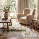 RUG BRANCH Vogue 4' x 6' (3'9" X 5'6") Abstract Indoor Area Rug, Contemporary, Green Beige - Living Room, Bedroom, Dining Room, and Kitchen