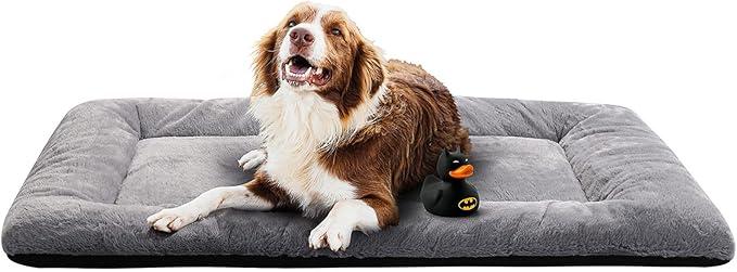 Dog Beds Crate Pad for Extra Large Dogs Fit Metal Crates,Ultra Soft Bed Washable & AntiSlip Kennel Cozy Sleeping Mat,Gray 48inch