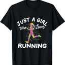 Just A Girl Who Loves Running T-Shirt (Gray, S)