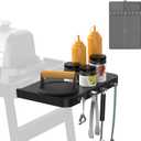 AJinTeby Attachable Table for Ninja Grill Stand, XSKUSSDTBL Side Table for Ninja Woodfire XSKUNSTAND Outdoor Grill Stand, Side Utensil Holder with Silicone Grill Tool Mat for Ninja Grill Table