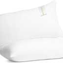 Digital Decor 100% Cotton Hotel Pillows, U.S. Made Hypoallergenic Pillows with Down Alternative Fiber Fill for Side & Back Sleepers, Set of 2, Three Comfort Levels, (Soft, Medium, Firm) Firm (Standard (Pack of 2), Gold / Medium)