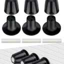 3 PCS Metal Shower Knob Replacement, Tub Faucet Handle with Hot/Cold/Diverter/Flange Base, Bathtub Knob Compatible with Price Pfister Verve Fits 5-1/2''H,12 Tooth Broach Stem (Black)