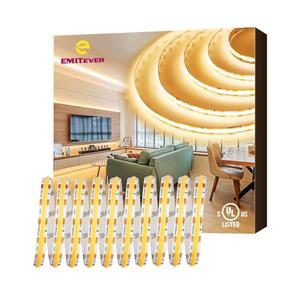EMITEVER COB LED Strip Lights Warm White, 3000K Tape Light 16.4FT Premium High Density, DC 24V, 300+Lumens/ft,2400LEDs/Spool, Ra 90+, 3W/ft