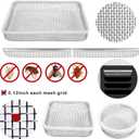 Eazy2hD 10 Pack Flying Insect Screen for RV Refrigerator and Furnace Vents - Stainless Steel Mesh With Installation Tool and Silicone Rubber for Camper Vent, Silver