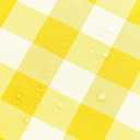 Hiasan Checkered Round Tablecloth 60 Inch - Waterproof & Wrinkle Resistant Washable Fabric Spring Table Cloth for Dining Room Party Outdoor Picnic, Yellow and White