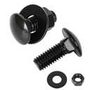 1/4-20 x 1-1/2" Carriage Bolt Kit, Stainless Steel 304 Carriage Bolts Screws with Hex Nuts & Flat Washers, Round Head Square Neck, Full Thread, Black Finish, 12 Sets