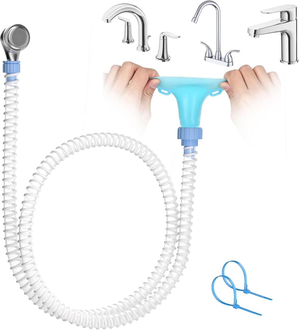 Zhongpu Reach Slip-On Buthtub Faucet Sprayer Attachment - Portable Handheld Dog Shower Adapter with 6 FT Hose