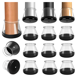 28 Pcs Chair Leg Sliders for Carpet, Round Chair Glides, Silicone Furniture Leg Protectors Caps, Carpet Protectors Table Feet Covers Cups, Teflon Furniture Pads Sliders (Fit:13/16" ~ 13/16")