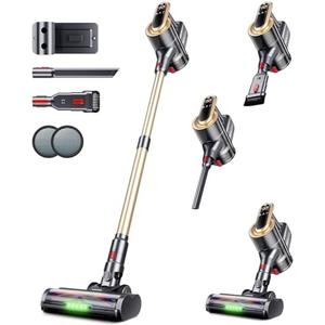 RENDOW Cordless Vacuum Cleaner, 550W 45Kpa 65Mins Vacuum Cleaners for Home, Self-Standing Cordless Stick Vacuum with LED Display,Anti-Tangle Rechargeable Wireless Vacuum for Pet Hair/Carpet/Hard Floor
