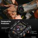 ULTIMAL Rugged Case with Band for Apple Watch 44mm,Compatible with Apple Watch Series SE 3/SE 2/SE Generation/6/5/4, Military Grade Shockproof Bumper Cover for iWatch Tactical Band Men (Black, 44mm)
