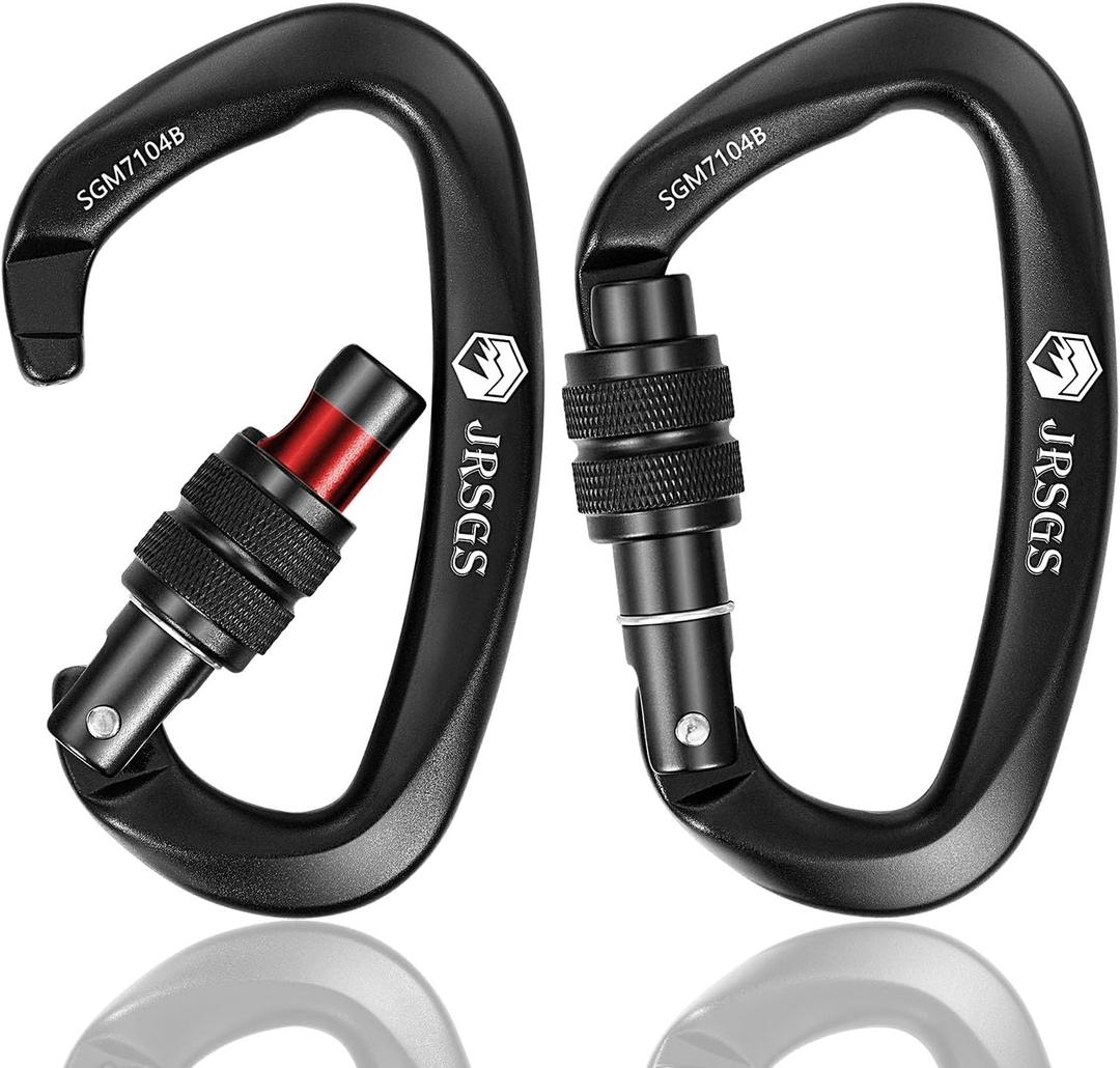 25KN Locking Climbing Carabiner Clips, UlAA Certified Heavy Duty Carabiners