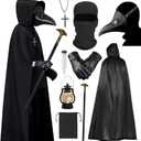 Kicpot Plague Doctor Halloween Costume Beak Mask Priest Monk Halloween Cosplay Medieval Renaissance Steampunk