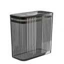 Transparent Can, Bathroom Cans with Lids, 3.5 Gallon Garbage Can for Bedroom, Office, Plastic Slim Waste Basket with Press Top Lid, 15L Clear Bin for Home, Kitchen (Gray) (Black)