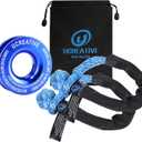 Ucreative Blue Recovery Ring and 2PCS Blue Soft Shackle (1/2 Inch x 22 Inch) kit for Synthetic Winch Rope for ATV UTV SUV Truck Off-Road Vehicle Recovery