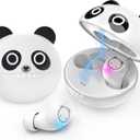 Kids Wireless Earbuds, Bluetooth 5.0 with Microphone Noise Reduction and Panda Charging Case,Cute Headphone 36H Playtime IPX5 Waterproof Touch Control,HiFi Stereo Earphone for tv/pad/Phone.