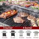 Hiorucet Adjustable Grill Grease Tray Replacement Parts for Nexgrill 5 Burner 720-0888N, 720-0888, Nexgrill 4 Burner 720-0830H, 720-0783E, 720-0830A, Drip Pan, Grates, Heat Plates, Burners and Igniter