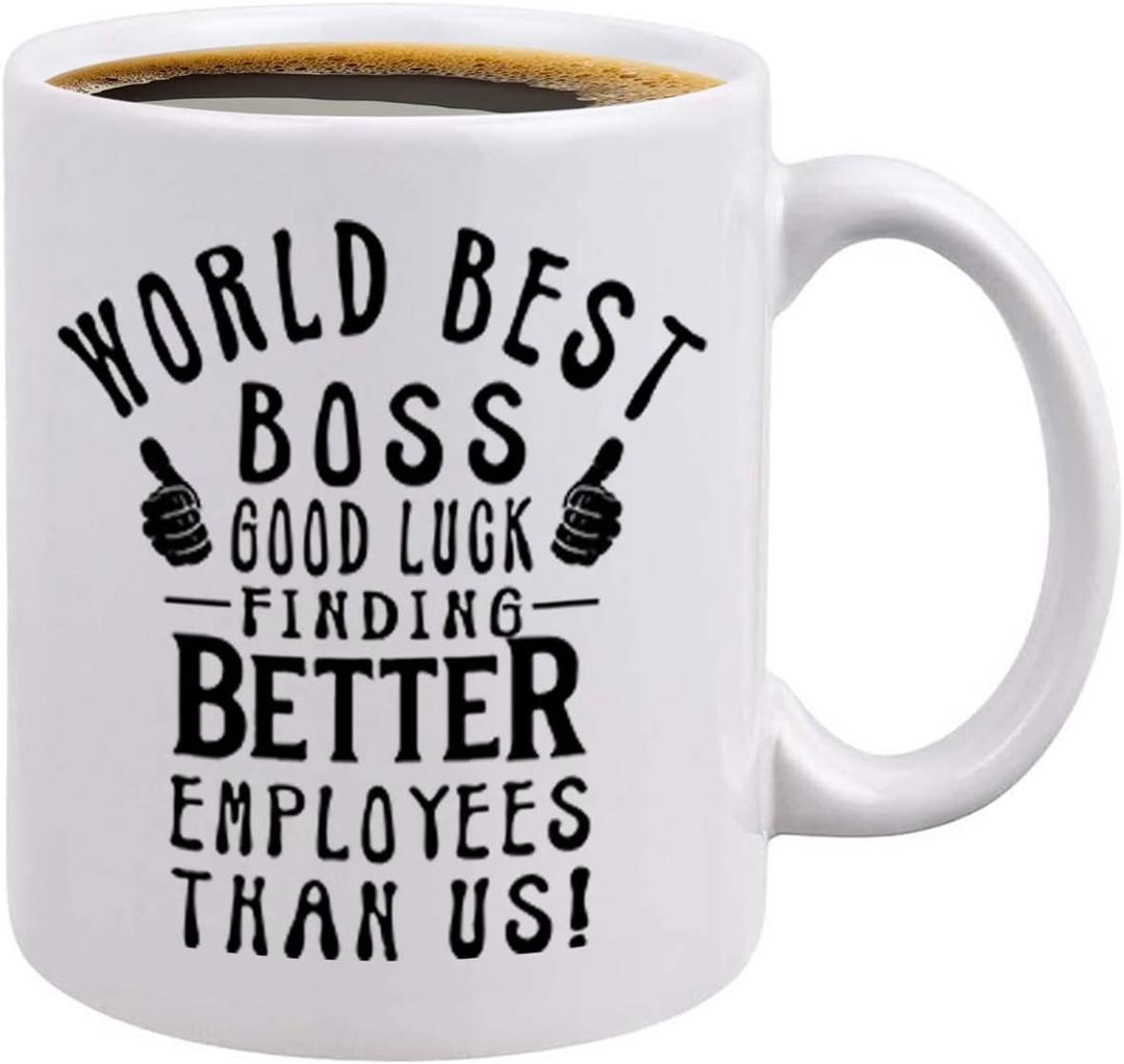 Best Boss Going Away Gifts - World's Best Boss Good Luck Finding Better Employees Than Us - Funny Leaving Farewell Moving, New Job Promotion, Retirement, Birthday Gifts - 11oz Cup
