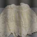 15" Drop Lace Bed Skirt for Queen Bed, Elastic Dust Ruffle Bedskirt Wrap Around Bed Skirt - 3 Sides of Bed (Beige)
