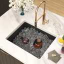 21 Inch Black Undermount Bar Sink Granite Composite Kitchen Sink, 21"x17"