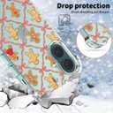 Cute Christmas Phone Case for iPhone 16 Gingerbread Man, Clear Design Shockproof Protect Women Phone Case for iPhone 16 Kids Girls