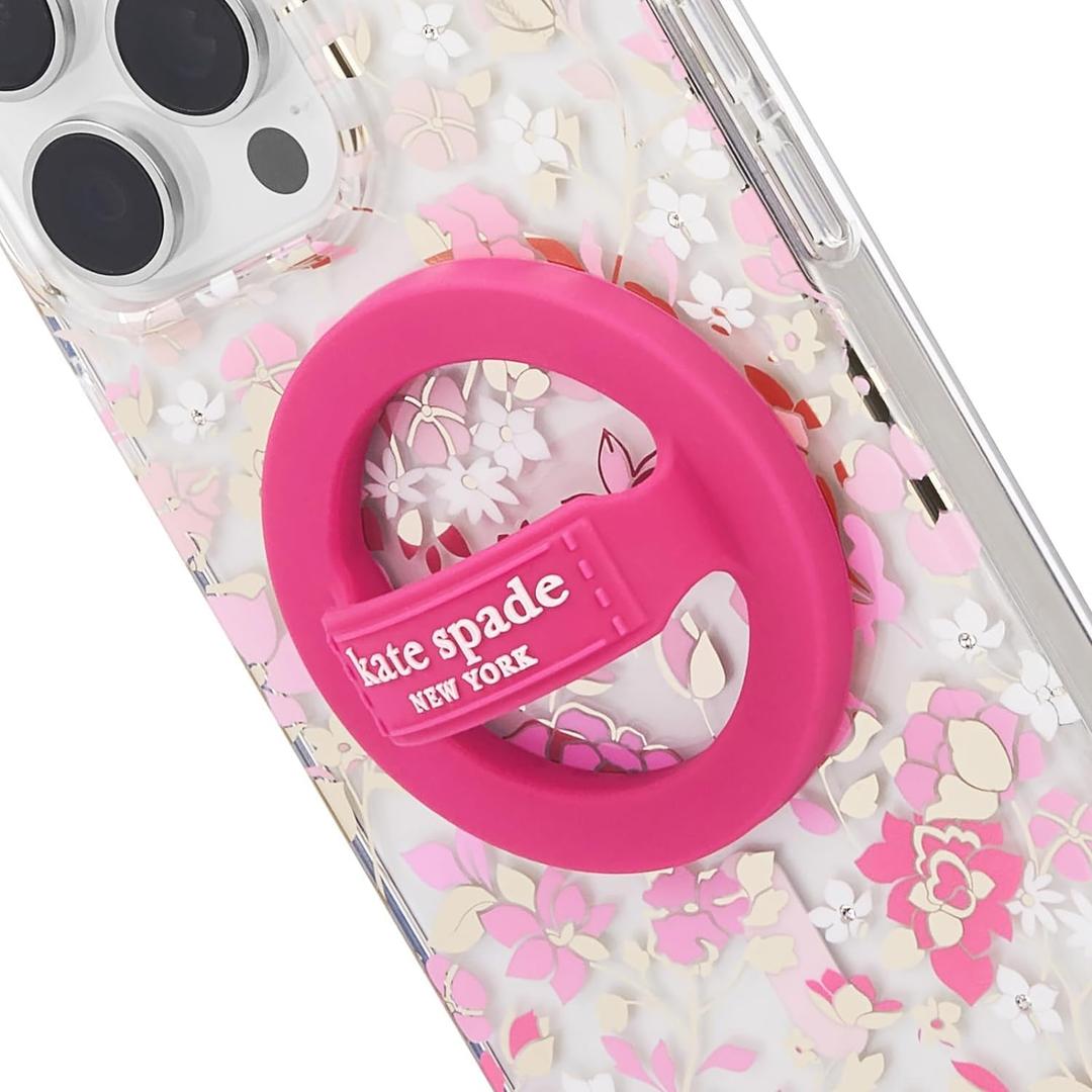 kate spade new york Magnetic Phone Loop Grip - Removable and Collapsible - Pom Pom Pink