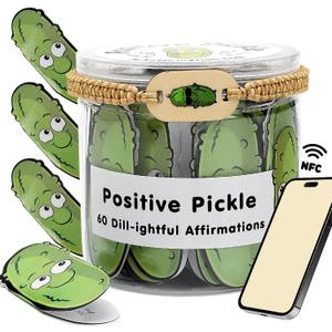 2 x Positive Pickle Cards Jar, Emotional Support Pickle Jar, 60 Positive Affirmation Cards for People, Unique Inspirational Gifts For Women, Best Friend Gift, Birthday Gifts for Mom,Teens, Famaly, Stuff