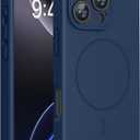 Miracase Magnetic for iPhone 16 Pro Max Case, [Soft Anti-Scratch Microfiber Lining], Compatible with MagSafe, Liquid Silicone Case Shockproof Drop Protection Phone Case for 16 ProMax,Dark Blue
