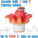XY-WQ Chlorine Floater, Floating Pool Chlorine Dispenser, Fits 1 and 3 Inch Tablets for Large and Small Pools, Hot Tub, Spa, Octopus