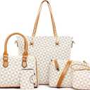 2E-youth Designer Purses and Handbags for Women Satchel Shoulder Bag Tote Top Handle Bag (3a-beige)