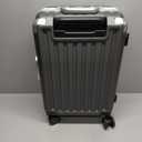 Carry On Luggage with Spinner Wheels, 8010S Aluminum Frame Zipperless Polycarbonate Hard Shell Suitcase (ZX-Core, Charcoal Metallic, 20 Inch)