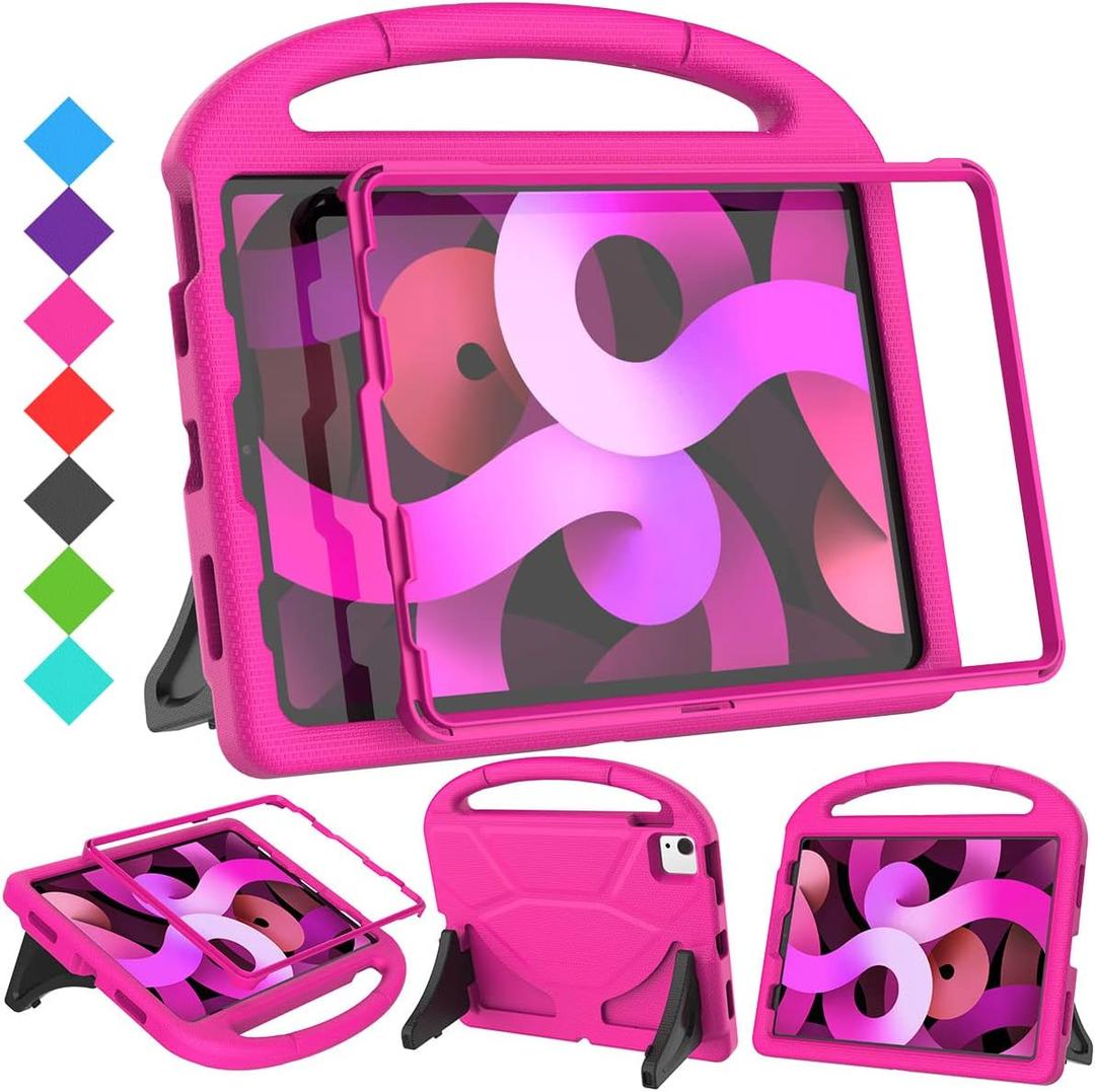 SUPLIK Kids Case for iPad Air 5th/4th Generation (10.9 inch,2022/2020) with Screen Protector, iPad Air 5 Kidproof Case with Handle Stand for Apple iPad Air Gen 4/5&Pro 11 Old Version, Pink