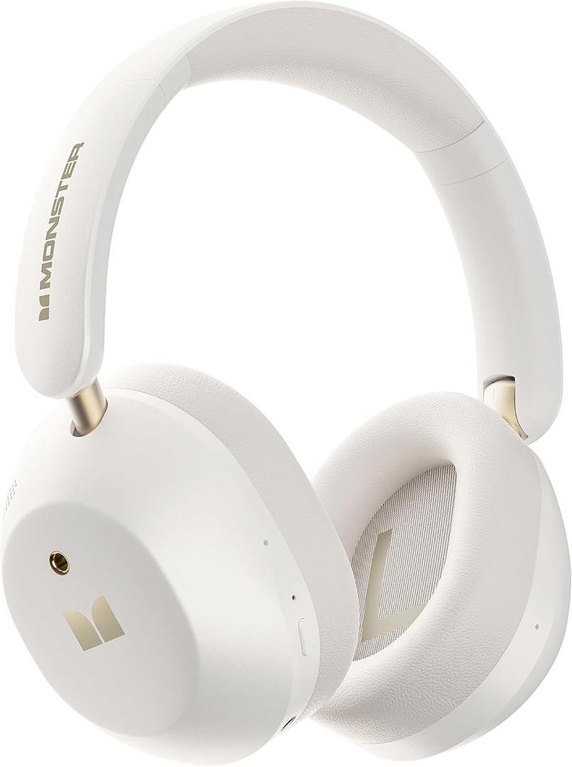 Monster Persona 6th ANC Active Noise Cancelling Headphones, Wireless Bluetooth Headphones Over Ear with HiFi Stereo Audio, 60H Playtime, Bluetooth 6.0, 3 EQ Modes for Travel Work, White