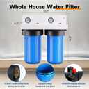 PUREPLUS 2-Stage Whole House Water Filtration System, Reduces Chlorine, Odor, Heavy Metals & Rust, with Pressure Gauges, 10" x 4.5" Housing, 1" Inlet/Outlet, PP Sediment & KDF Carbon Block Filters