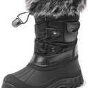 DREAM PAIRS Kids Insulated Waterproof Winter Snow Boots, Black, 6 Big Kid