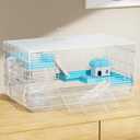 BUCATSTATE 3 Levels Small Hamster Cage with Accessories, 8-in-1 Small Animal House for Dwarf Hamsters, Mice, Gerbils (18.5"x11.8"x11.8")