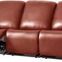 vctops 8 Pieces Waterproof Faux PU Leather Recliner Sofa Covers Stretch Soft 3 Seats Couch Cover Anti-Slip Sofa Slipcover Furniture Protector with Elastic Bottom for Kids Pet (Orange,3 Seat)